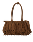 Medium Galleria With Fringe, &pound;3,100, Handbags, Brown, Suede, Front view